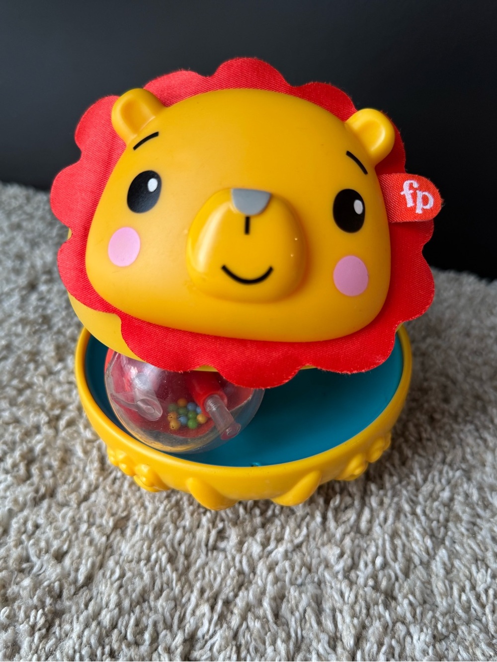 Fisher-Price Lion Musical Roly Poly Tummy Time Toy Rattle Rolling Activity Toy
